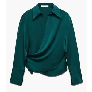 MANGO Long Sleeve Wrap Top